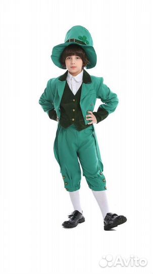 Карнавальный костюм для мальчика зеленый фрак