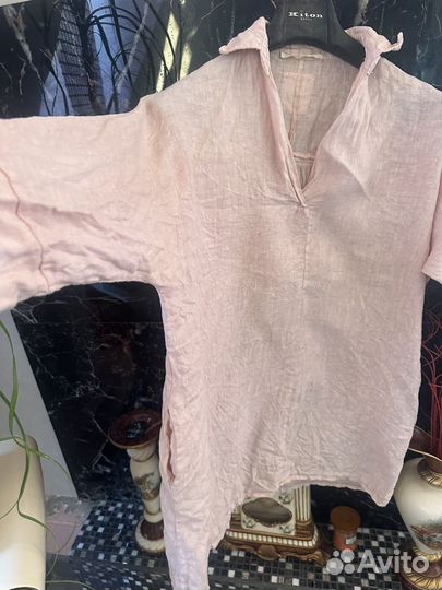 Рубашка лен Италия удлиненная