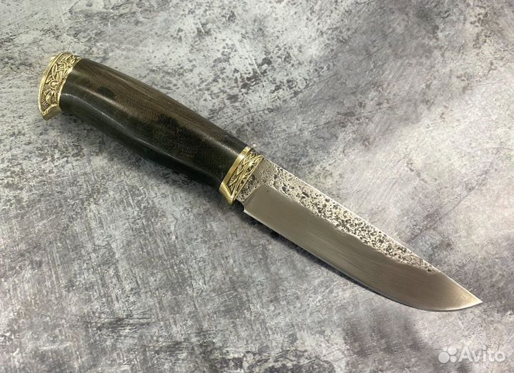 Нож Ястреб, кованая 9XC, рукоять из ценных пород д