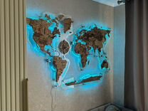 Карта мира на стену с подсветкой
