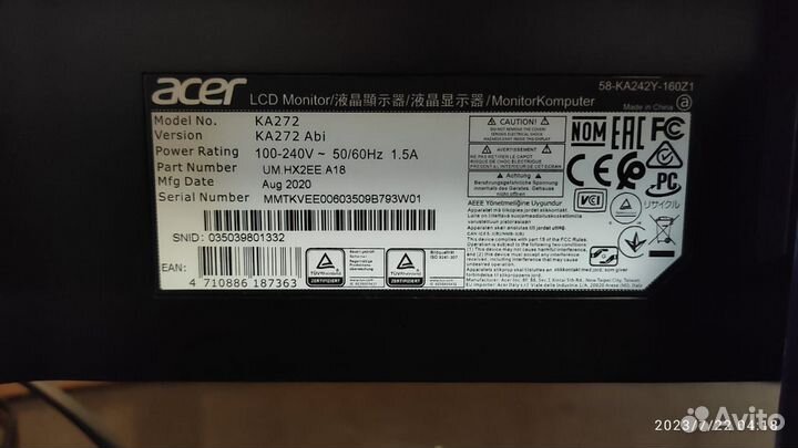 Монитор acer 27