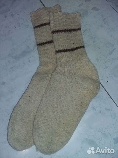 Носки ручной вязки шерстяные