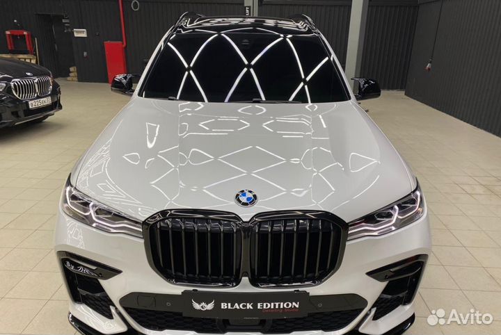 Сплиттер губа черный глянец BMW X7 g07 М