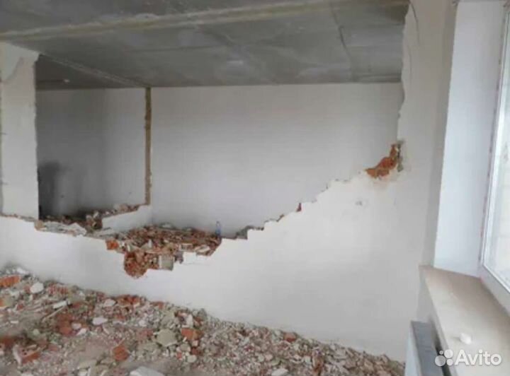 Демонтажные работы,слом стен, полов,алмазная резка