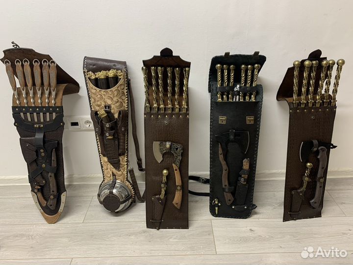 Набор шампуров в комплекте топор +нож