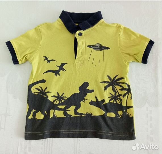 Рубашка с динозаврами для мальчика (рост 104 )