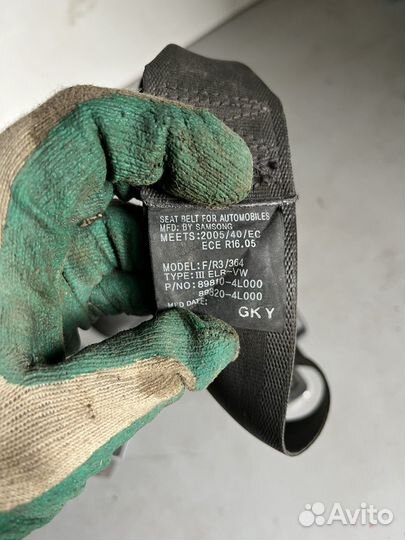 Ремень безопасности задний Kia Rio 3 Киа Рио 2013