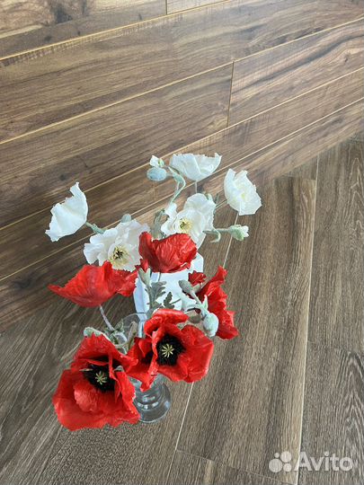 Букет маков из холодного фарфора (ручная работа)