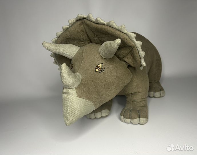 Реалистичная мягкая игрушка Трицератопс Динозавры