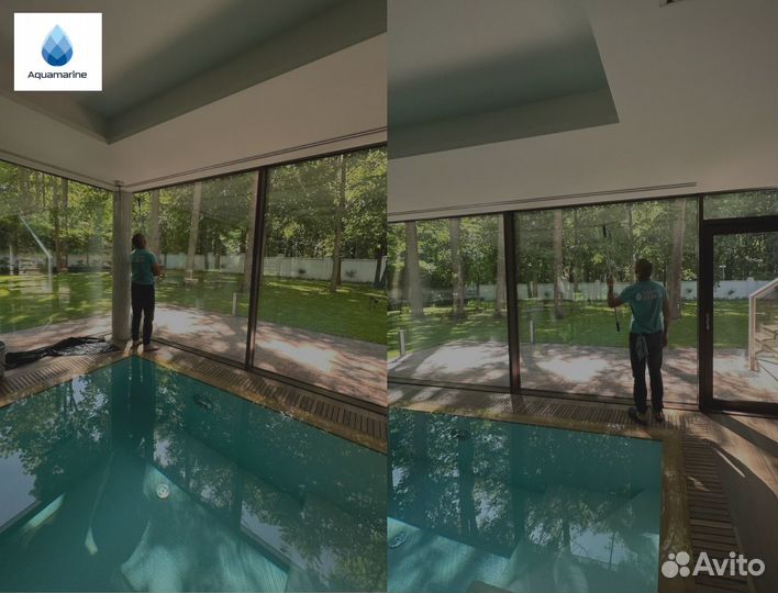 Мытьё фасадов, витрин, окон, тротуаров, плитки