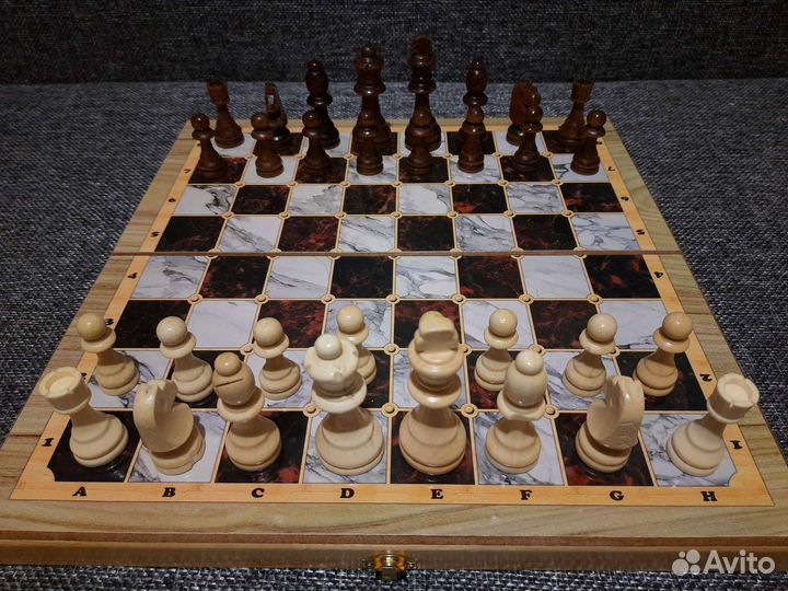 Шахматы Нарды Шашки 3в1, Размер 40х40