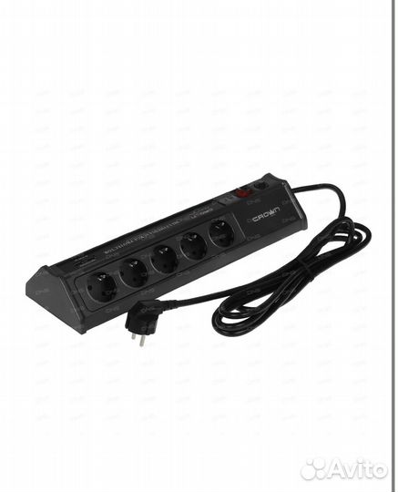 Сетевой фильтр Crown cmps-10 черный