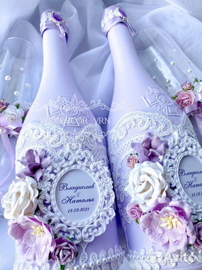 Свадебные бокалы бутылки казна