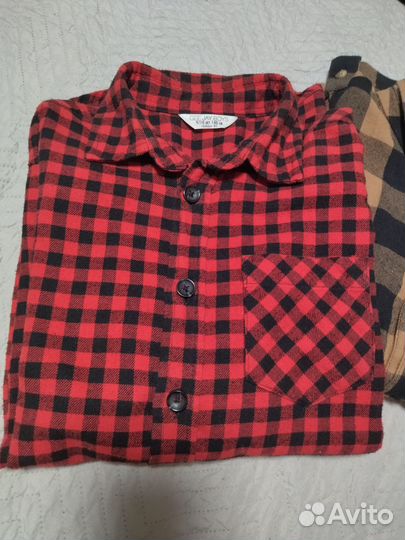 Фланелевая рубашка для мальчика 140-146