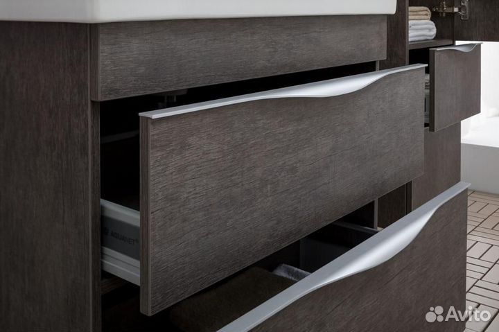 Тумба с раковиной Aquanet Эвора 80 дуб антик