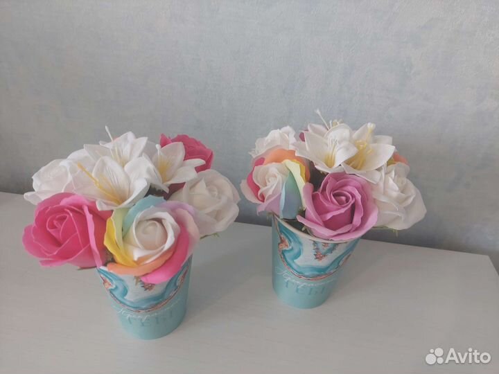 Букет из мыльных роз