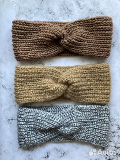 Повязка на голову вязаная