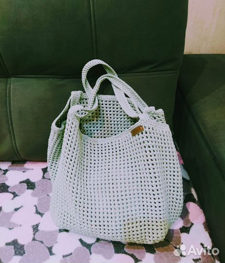 Сумка шопер вязаная