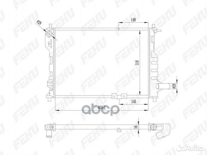 Радиатор охлаждения Chevrolet Spark (05) M/A F
