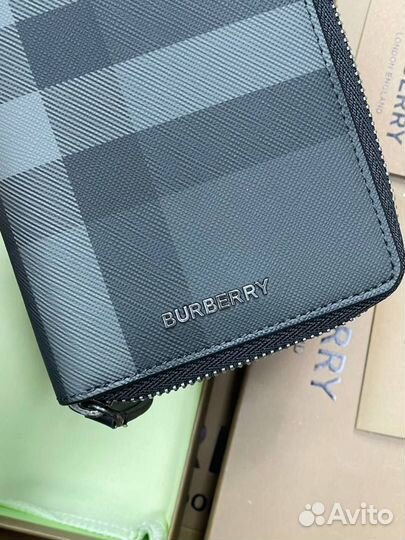 Мужской кожаный клатч портмоне Burberry кошелёк