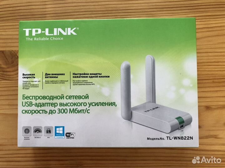 TP-link TL-WN822N сетевой адаптер Wi-Fi белый