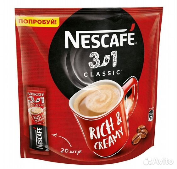 Растворимый кофе Nescafe 3в1 Classic 16г Nestle