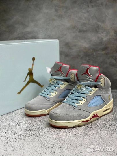 Кроссовки Nike jordan 5 светлые мужские летние