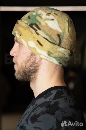 Шапка флисовая с отворотом, мультикам