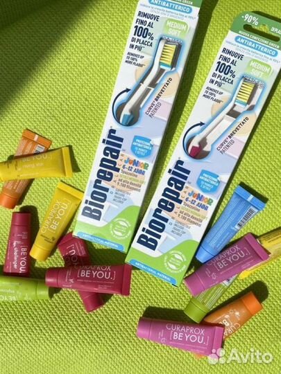 Детская зубная щетка и паста biorepair curaprox