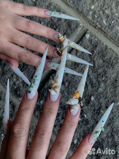 Креативный маникюр, экстра наращивание, дизайны