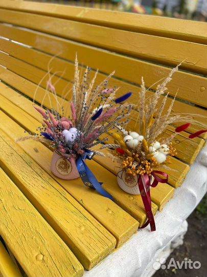 Интерьерная композиция из сухоцвета