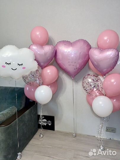 Воздушные шарики для выписки из роддома