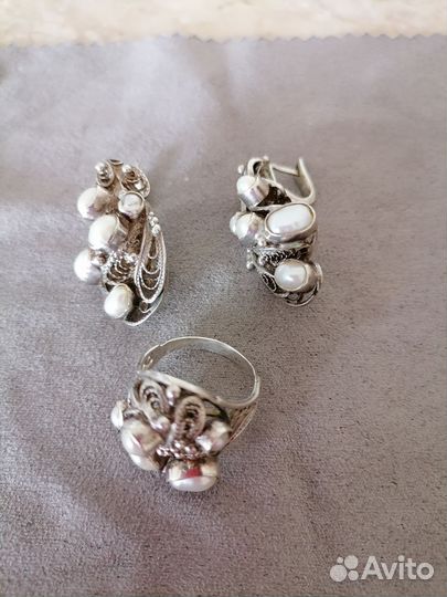 Комплект серьги, перстень