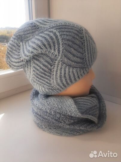 Комплект шапка и снуд женский