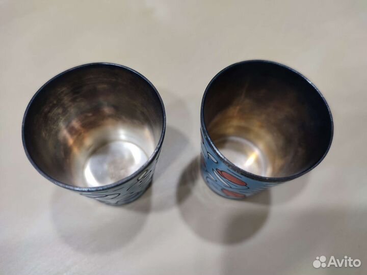 Стопка серебряная или посеребренная с эмалью СССР