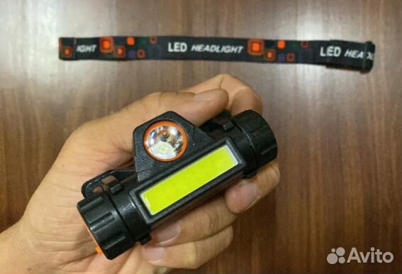 Фонарик налобный аккумуляторный с магнитом