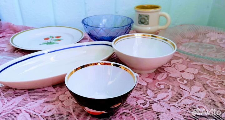 Посуда для сервировки,цветное стекло, посуда СССР