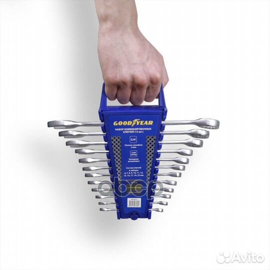 Набор ключей комбинированных 12 пр. 6-22 мм холдер