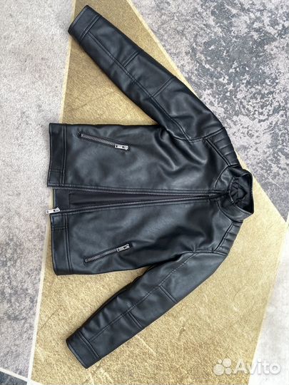 Кожаная куртка детская 128