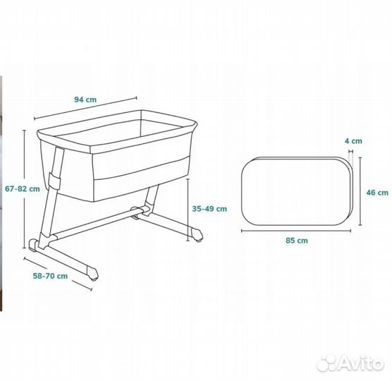 Приставная кроватка детская