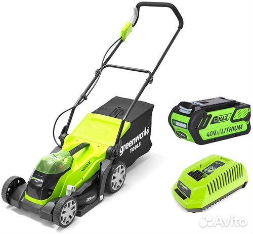Аккумуляторная газонокосилка GreenWorks G40LM35K2