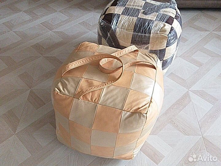 Натуральная кожа пуф
