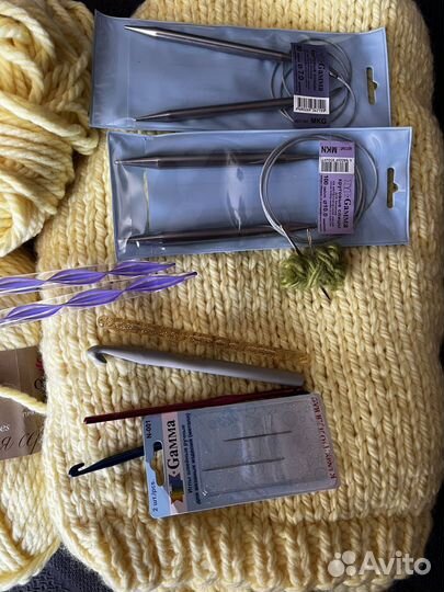 Пряжа для вязания пакетом спицы разные