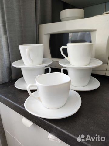 Чашки кружки белые набор чайный 5 предметов