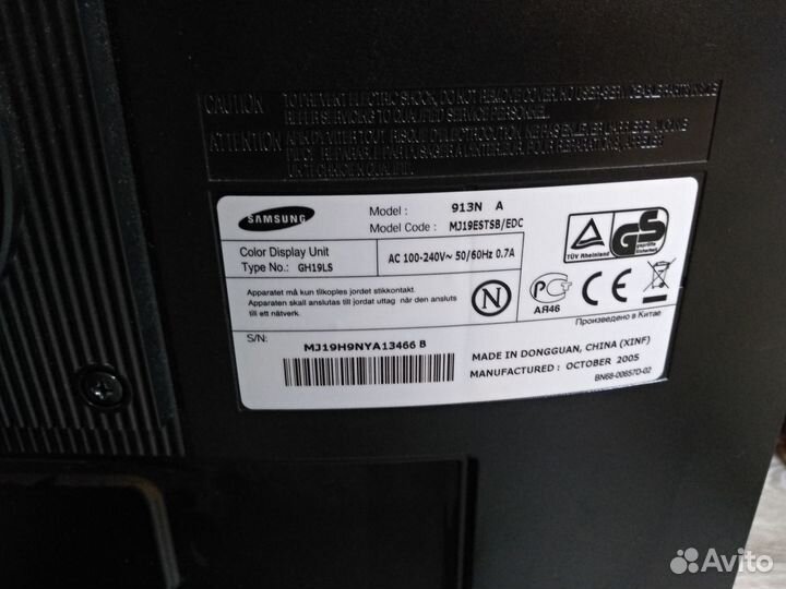 Монитор samsung syncmaster 913n