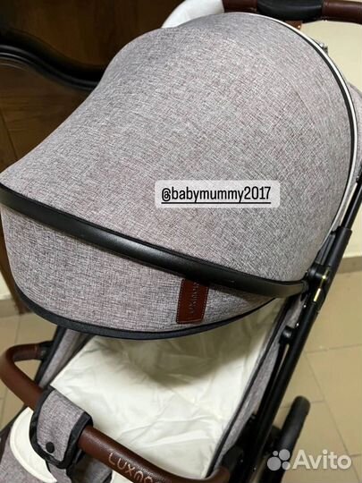 Коляска luxmom 609 беж + сумка
