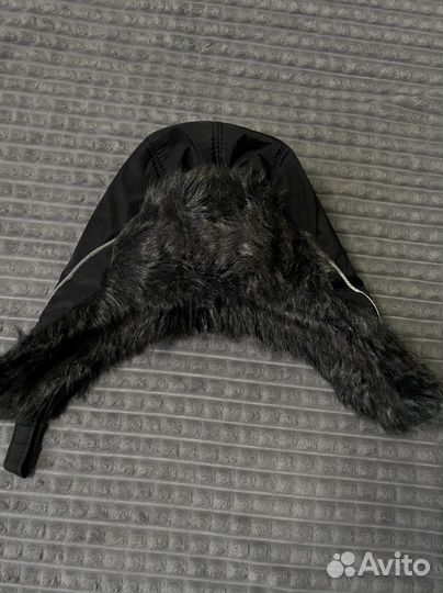 Шапка ушанка зимняя черная для мальчика