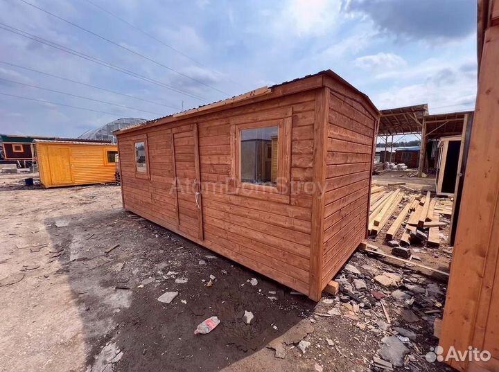 Вагончик бытовка строительная с установкой