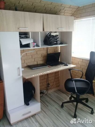 Письменный стол пкс-1 дуб сонома с белым глянцем