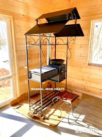 Мангал с печкой под казан